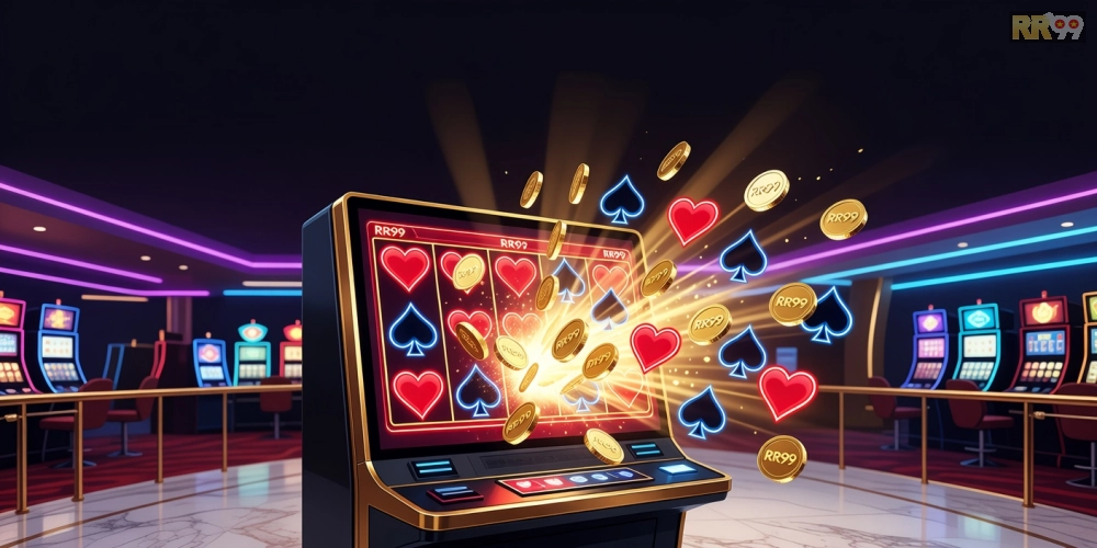 Minh họa cơ chế nổ hũ hấp dẫn trong game bài rr99 với jackpot khổng lồ