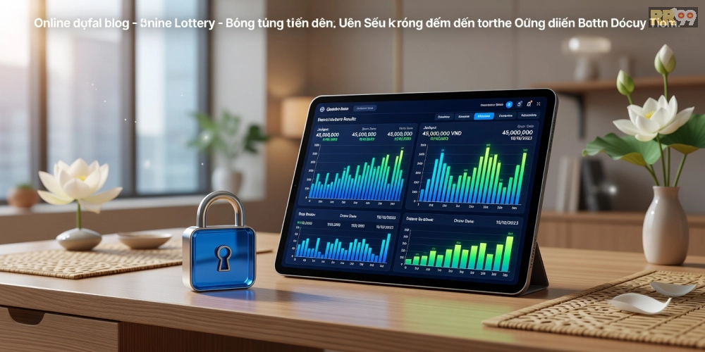 Minh họa khái niệm xổ số minh ngọc rr99 với giao diện nền tảng trực tuyến