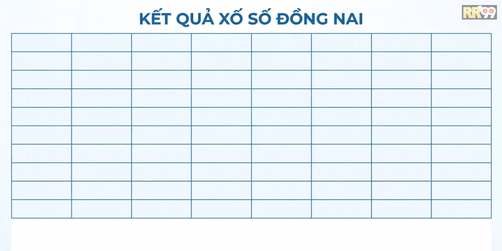 Caption hiển thị bảng kết quả xổ số đồng nai rr99 cập nhật nhanh chóng