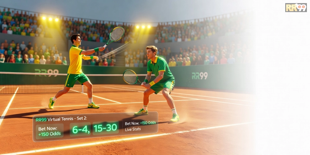 Giao diện trò chơi tennis ảo hấp dẫn với các tay vợt chuyên nghiệp