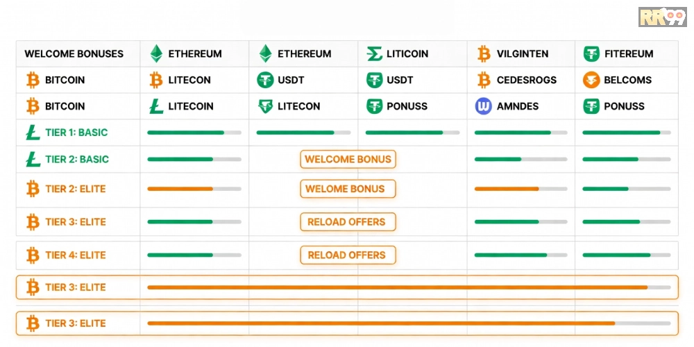 Các gói ưu đãi hấp dẫn trong crypto casino rr99 năm 2025