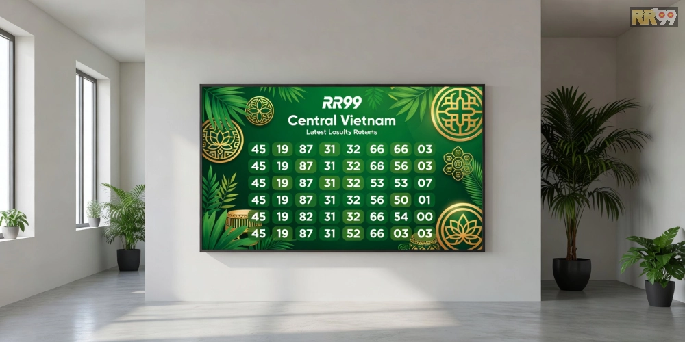 Minh họa khái niệm xổ số miền trung hôm nay rr99 với bảng kết quả rõ nét